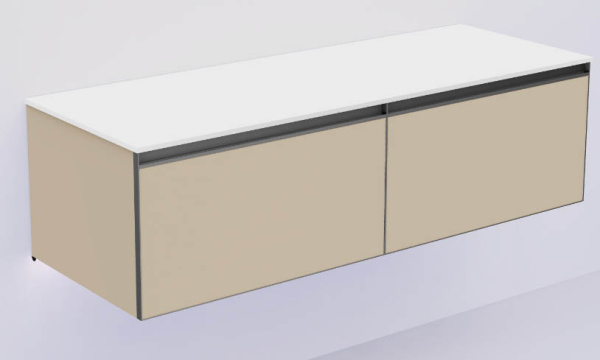 QUATRO 2 140см (70+70) тумба DAPHNE профиль ANTHRACITE + внутр. подсв. 