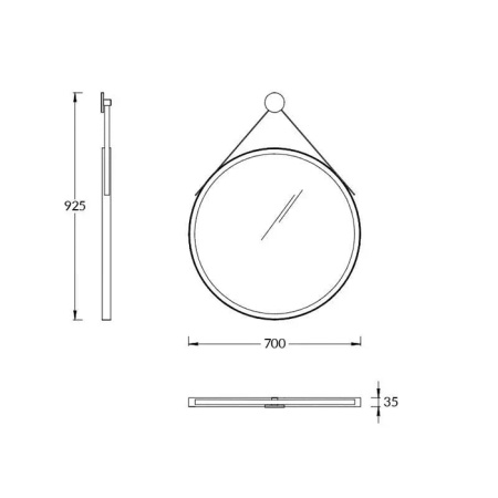 Kerama Marazzi Зеркало CONO круглое 70, белое матовое 