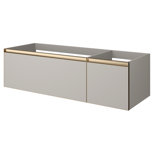 QUATRO 2 140см (100+40) тумба CASHMERE профиль MATT GOLD 