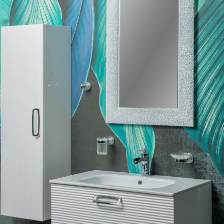 Пенал Linea  белый+хром без ножек_Комплект 