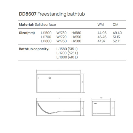 DEA DESIGN Modern Ванна 1800х760хh580 мм отдельностоящая, цвет grey brown 