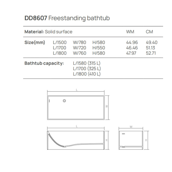 DEA DESIGN Modern Ванна 1800х760хh580 мм отдельностоящая, цвет grey brown 