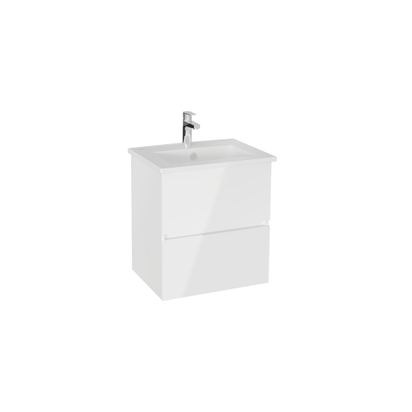 Тумба с раковиной для ванной VitrA Mia Plus Square 60 см глянцевая белая ДСП 