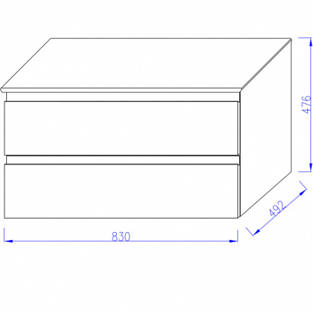 EB2083-J5 MADELEINE Тумба со столешницей и с подсветкой для накладной раковины, 80 см, цвет блес бел 