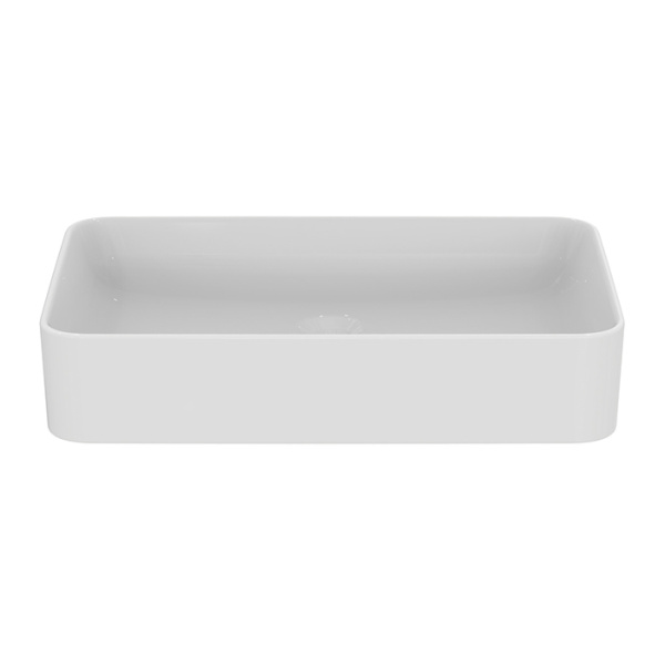 Ideal Standard Conca Раковина 600х400хh120 мм, накладная прямоугольная, без перелива и отв. под смес., с крепежом, цвет: белый глянец 