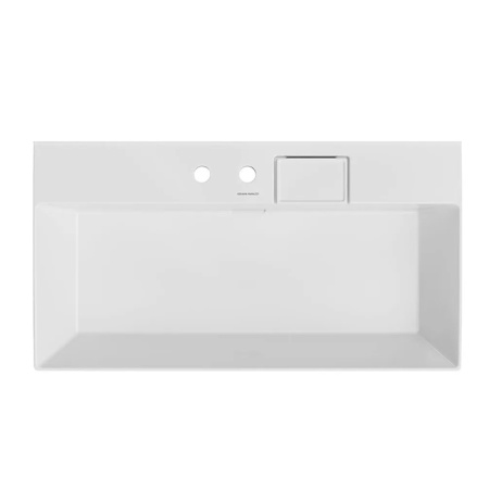 Kerama Marazzi Раковина LOGICA мебельная\подвесная  90*48*14,5см, с 2 отв.под смеситель, с переливом, белая глянцевая 