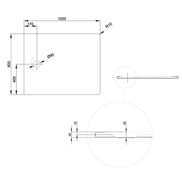 BETTE BetteUltra Space Поддон ультратонкий 100*80*1,5см , цвет белый 