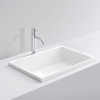 MILLDUE  Раковина  SKA встраиваемая сверху  из CERAMILUX ,59х38х2,5 см, без отв для смесителя, цвет белый матовый