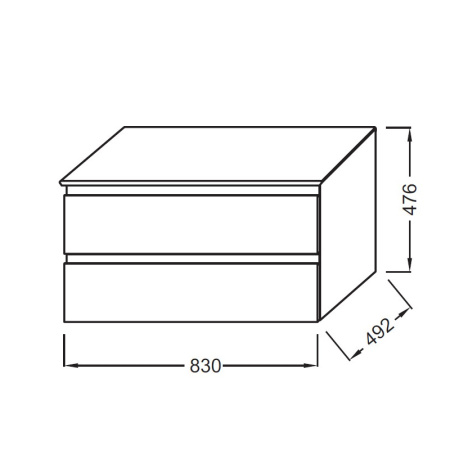 EB2083-J51 Тумба со столешницей и с подсветкой для накладной раковины, 80 см, цвет матовый белый 