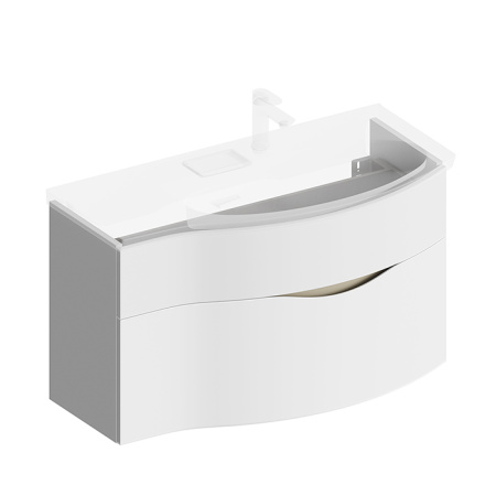 Kerama Marazzi Раковина RIVA мебельная правая с крепежом 100,7*48*15см, с 1 отв. под смеситель, с переливом, цвет белый глянцевый 