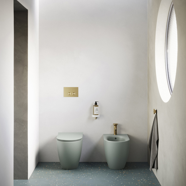 Catalano SFERA Биде напольное 54x35, с 1 отв. под смеситель, покрытие Cataglaze+, без крепежа, цвет Aqua Satinato 