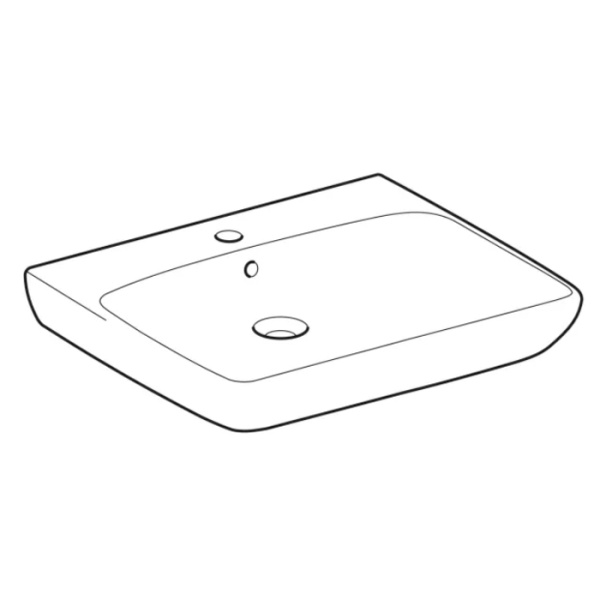 Geberit Selnova Comfort Раковина 650х550х160 мм с 1 отв. под смеситель, для ММГН, цвет белый глянцевый 