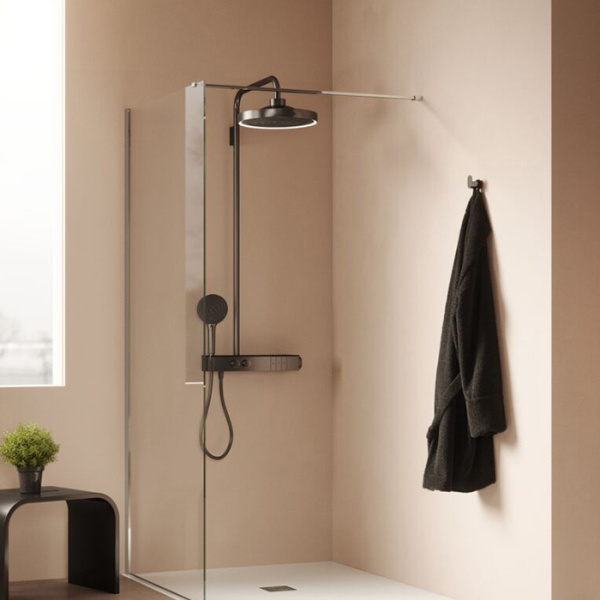 Ideal Standard Solos Душевая стойка с термостатич.смесителем для душа, верхний душ 33см, руч.душ, шланг 175см, без A1070NU, цвет: PVD Magnetic Grey 