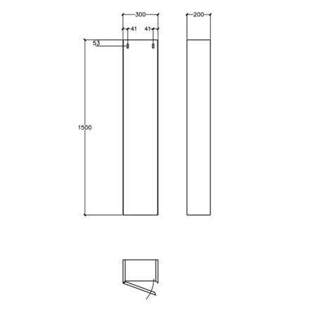 FALPER 7.0 Колонна c 1 дверью 300х200х1500 SX (левое открывание) 