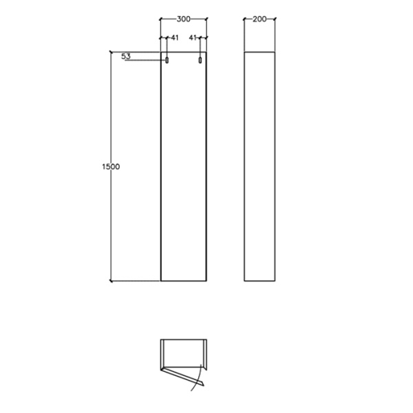 FALPER 7.0 Колонна c 1 дверью 300х200х1500 SX (левое открывание) 