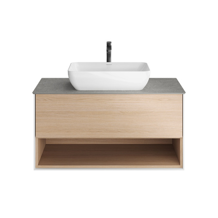 Kerama Marazzi Тумба PLAZA Modern подвесная 100 дуб виченце 1 ящик + полка 