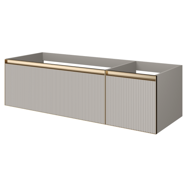 QUATRO 2 140см (100+40) тумба рифл CASHMERE FUGA профиль MATT GOLD 