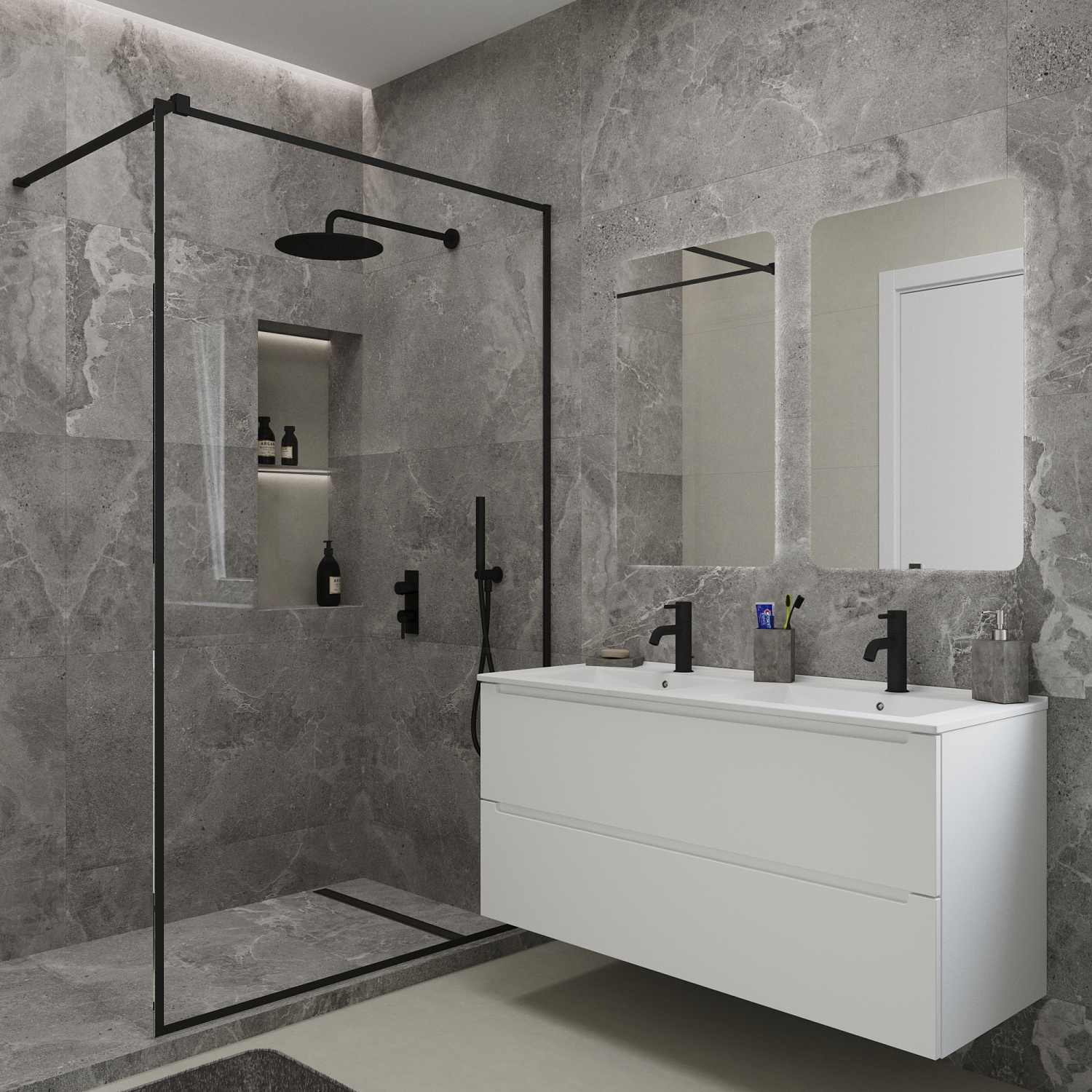 Тумба под раковину/столешницу/столешницу Дион, Белый мат 120