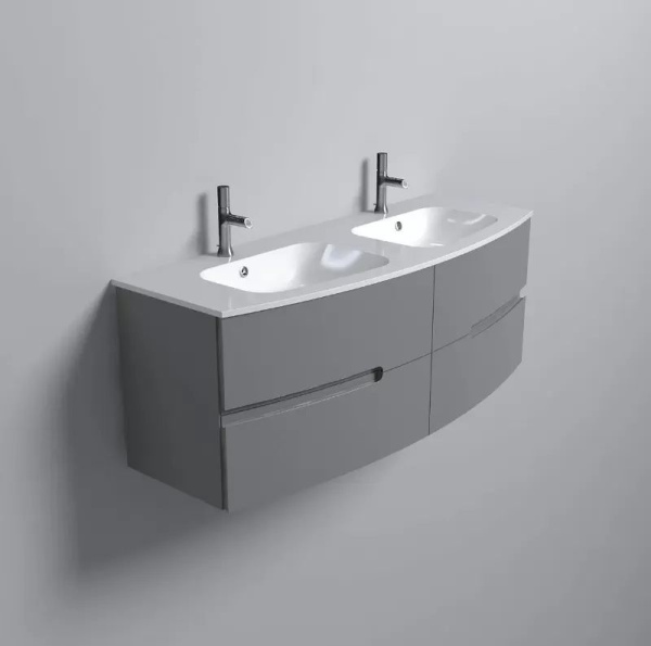 EB1883RU-00 Nona Nona раковина из гелькоата,  глянцевый белый, 140 см, 2 раковины 