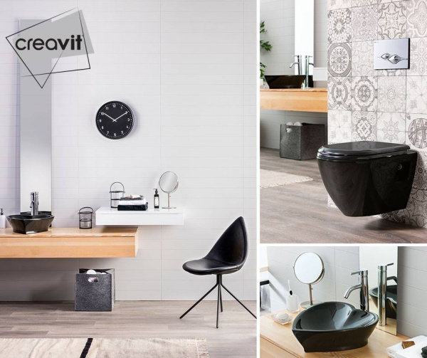 XX CREAVIT Раковина мебельная накладная сердце (45*45 см) ЧЕРНАЯ TP149.40000 