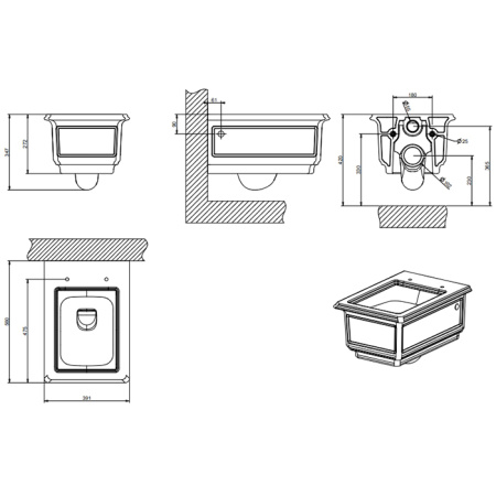 GESSI Унитаз подвесной 560х391 мм., цвет белый глянцевый 