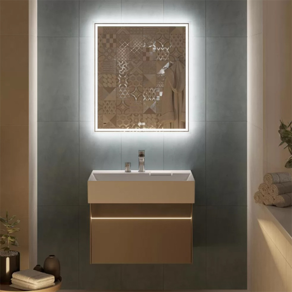 Kerama Marazzi Зеркало TECNO 70х80 см. c LED подсветкой, с функцией антизапотевание, белый глянцевый 