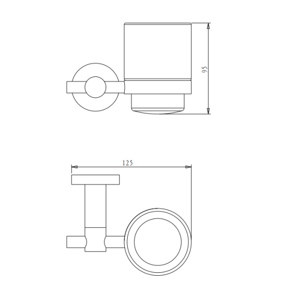 NEMO NM-01021BGM Стакан настенный, BRUSH GUN METAL 