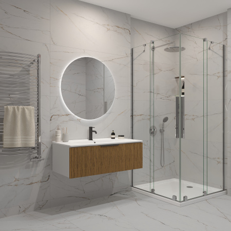 Тумба под раковину/столешницу Кито, Белый/Тростник 100 