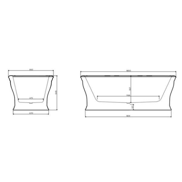 Artceram CIVITAS  Ванна из искусственного камня Livingtec 180х85х65 см, цвет серый глянцевый (не производится с 01/11/2019!) 