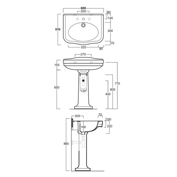 SIMAS Londra  Пьедестал  для LO924, цвет белый 