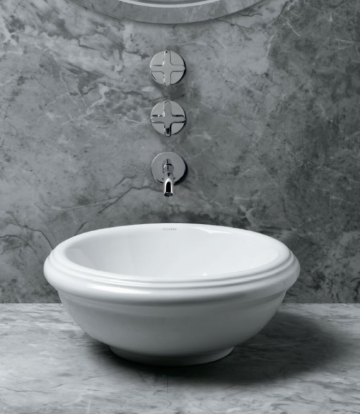 AZZURRA JUBILAEUM раковина накладная круглая диаметр 45*h18см без отв-й под смеситель, цвет белый 