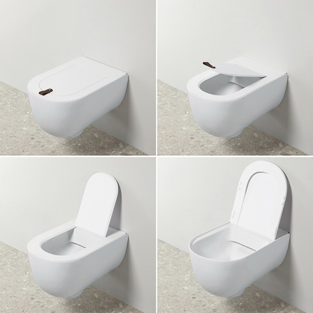 Artceram THE ONE Унитаз подвесной безободковый , 52х35, с креплениями, цвет rosso corallo (Снято с пр-ва) 