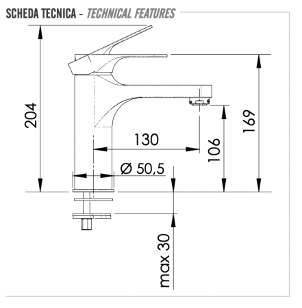 Смеситель для раковины Remer Class Line L11L 