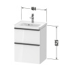 Duravit D-Neo Тумба подвесная под раковину 484 x 372 mm,  с выдвижным ящиком и выдвижным отделением, графит матовый, ручка грфит матовый (Спеццена) 