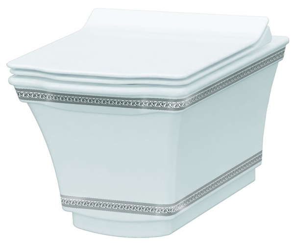 Подвесной Унитаз с узором Hermitage CHROME 