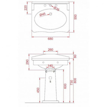 Artceram HERMITAGE Колонна для раковины 68см, цвет белый 