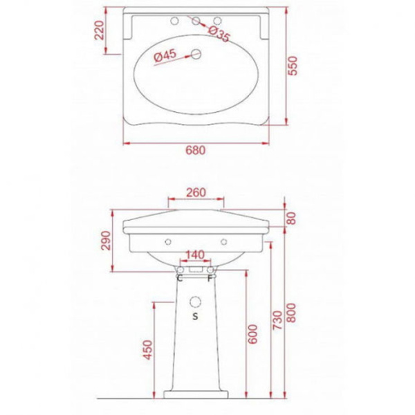 Artceram HERMITAGE Колонна для раковины 68см, цвет белый 