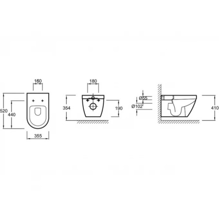 Сет унитаз c инст Rodin+, сиденье  микролифт, клав хром  (29025-NF+E4316-CP+EDY102-00+E23280-00) 