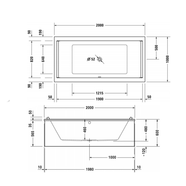 DURAVIT Ножки для ванн и душевых поддонов с боковой длиной> 1000 мм 