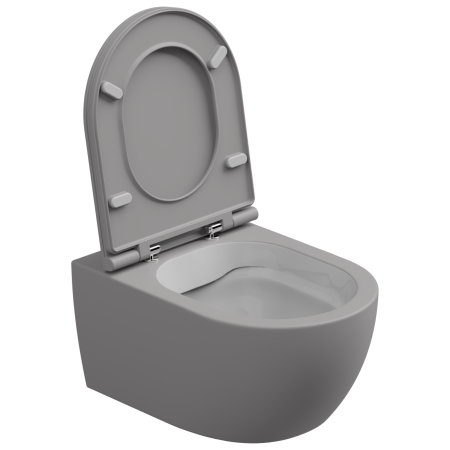 Чаша подвесного унитаза биколор GSG Ceramic Design Like LKWCSOBI000/038, Fumo Matt 