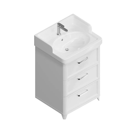 Kerama Marazzi Тумба POMPEI напольная с 3 ящиками 60, белая глянцевая (замена PO.N.60.3\WHT) 