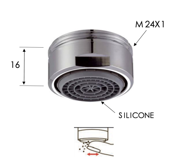 Аэратор смесителя для раковины Easy Clean M24X1 Remer 83NESI 