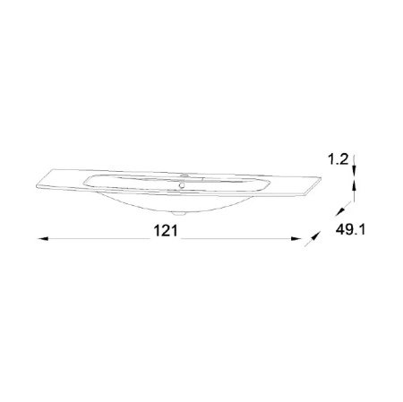 EB1886RU-DE1 Nona Nona стеклянная раковина, матовый белый, 120 см, 1 раковина 
