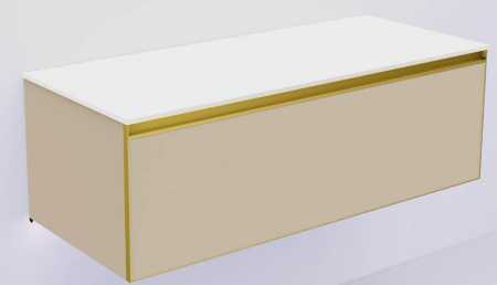 QUATRO 1 120CM  тумба DAPHNE профиль MATT GOLD + внутр. подсв. 