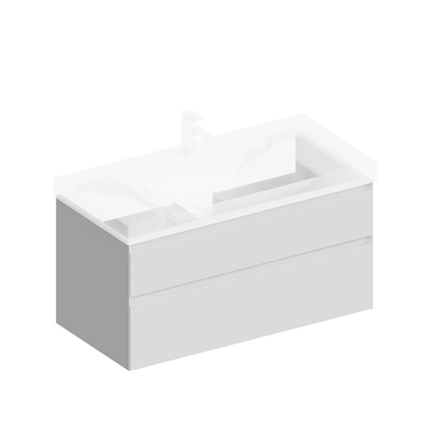 Kerama Marazzi Тумба CUBO подвесная с ящиками 100, белая матовая 