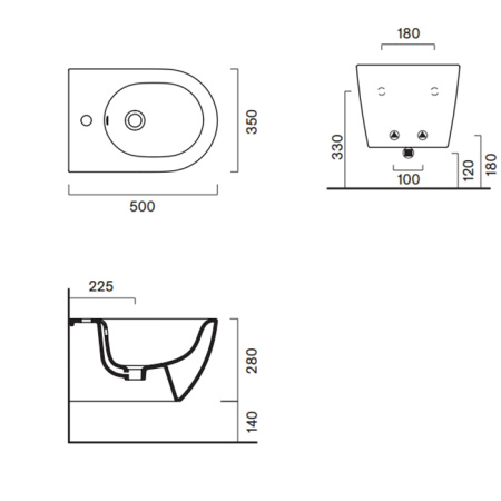 Catalano SFERA Биде подвесное 50x35, с 1 отв. под смеситель, покрытие Cataglaze+, без крепежа, цвет белый глянцевый 