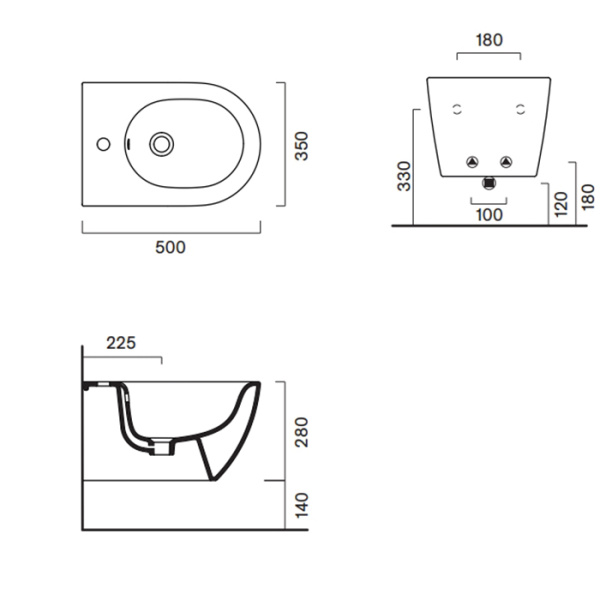 Catalano SFERA Биде подвесное 50x35, с 1 отв. под смеситель, покрытие Cataglaze+, без крепежа, цвет белый глянцевый 