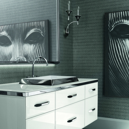 VITAGE milldue edition Зеркало DIAMOND 144хh110см со светодиодной подсветкой рамка сталь, цвет: сталь 