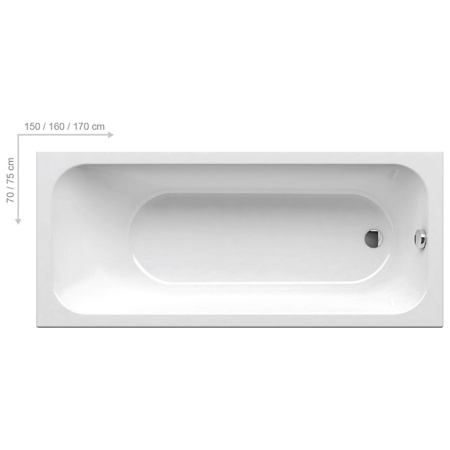RAVAK Ванна CHROME SLIM 150х70 белая 