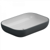 Раковина накладная биколор 60x42 см GSG Ceramic Design Easy EALAVRE60BI000/028, White/Ebano Matt